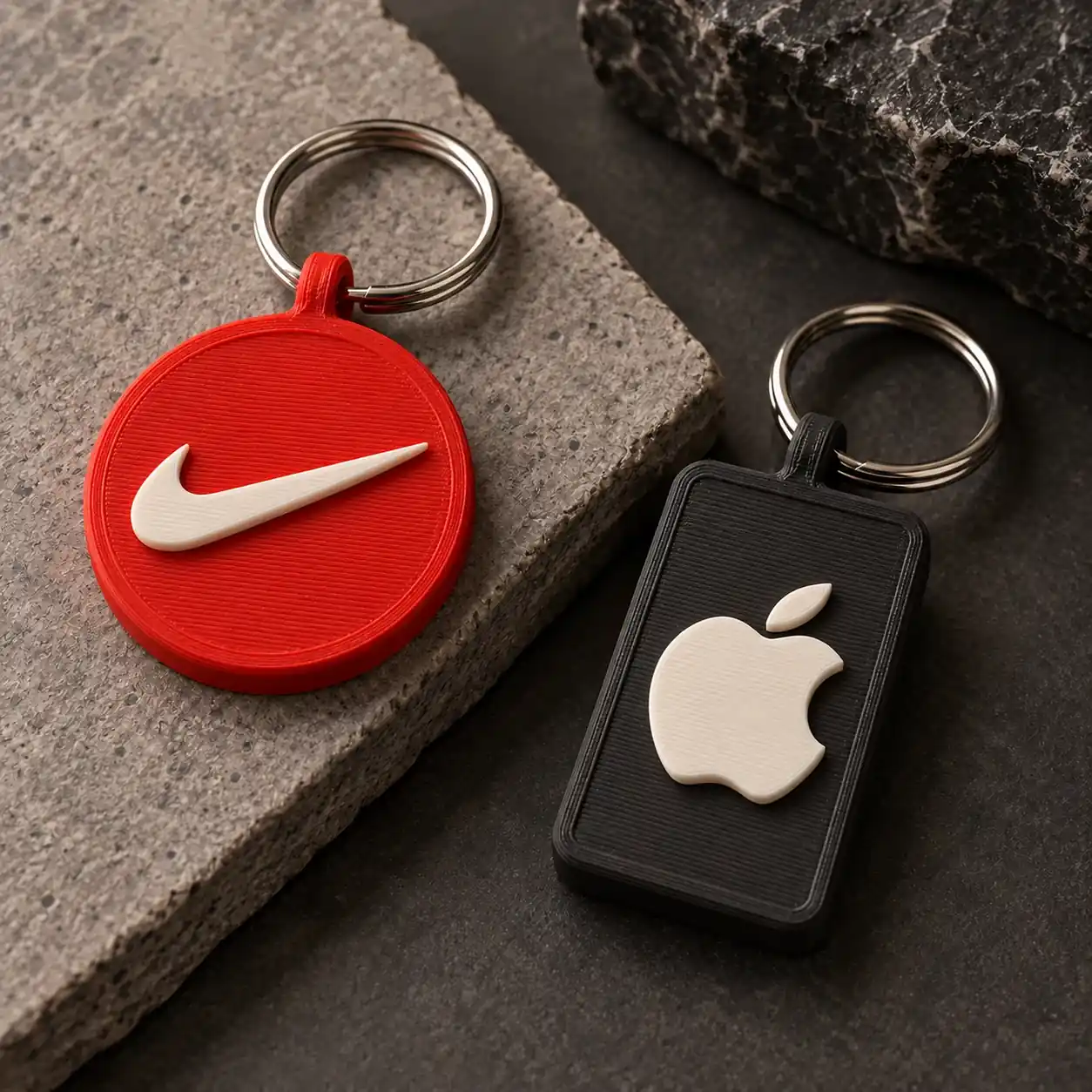 3D printed logo keychains design example